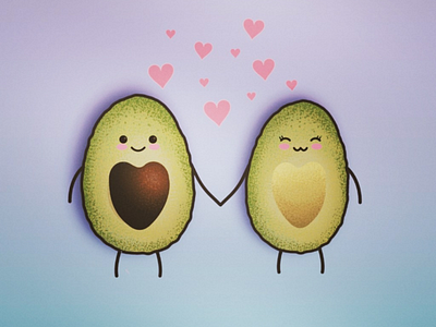 Love&Avocado avocado design illustrator love ui vector