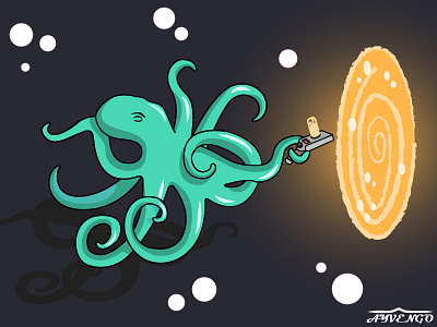 octopus девушка дизайн иллюстрация