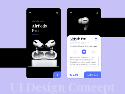 AirPods Pro Design Concept airpods pro ecommerce app mobile app design uidesign