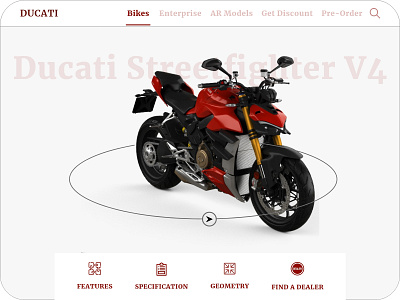 Ducati StreetFighter V4 360 View 360 view uidesign webdesign