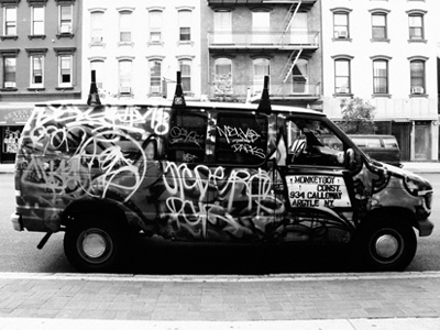 Grafcar car graffiti monkeyboy tag tagged