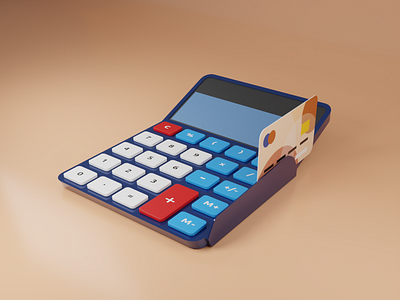 Calculator with a credit card