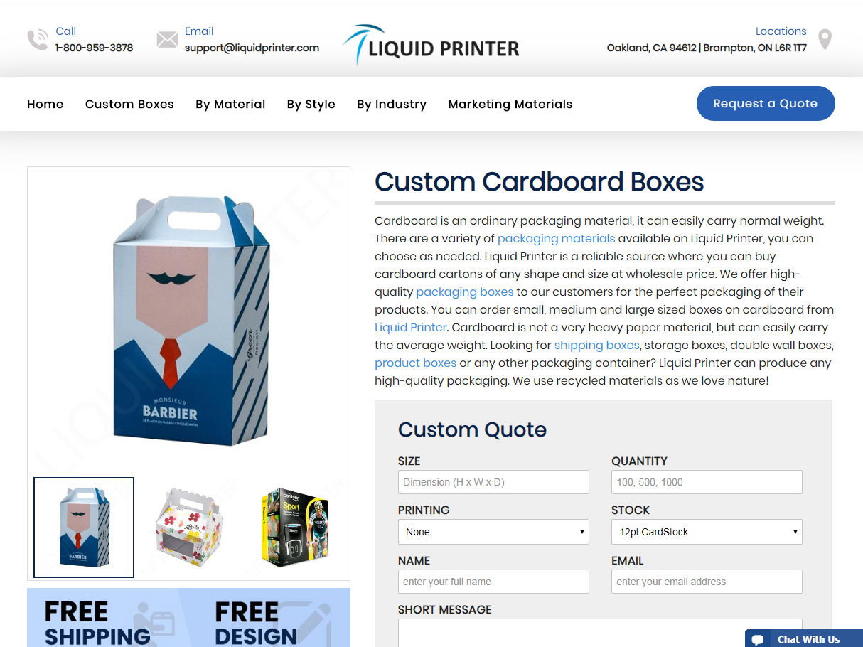 Buy Online Cardboard Boxes in the US and Canada by Arwel Brown on Dribbble