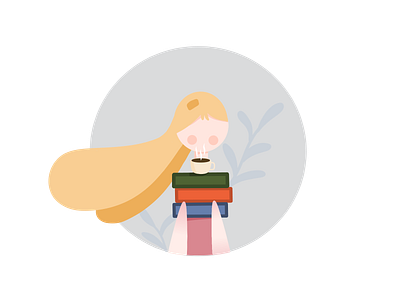 Still reading... charachter design flat girl illustration vector