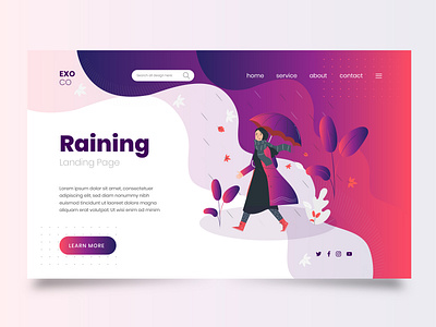 HEDAR RAINING branding color colorful concept creative gradient illustration logo typography ui