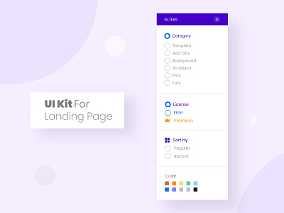 Ui Kit Filters For landing Page branding concept design flat icon illustration typography ui ux vector