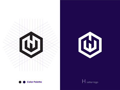 H W" LOGO branding concept creative icon illustraion minimal typography ui vector web