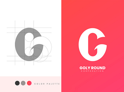 LOGO Goly Round color concept creative gradient icon illustraion logo typography ui vector