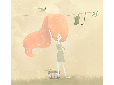 Windy hair animation clothing creative design creativity design figurative figure figure drawing flat floating girl girl character girl illustration girl power hair illustration photoshop story telling storybook vector