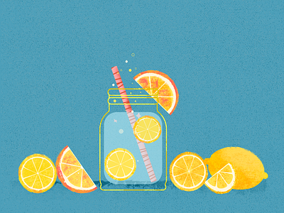 Lemonade fruits illustration lemon lemonade orange orange juice summer summertime sun