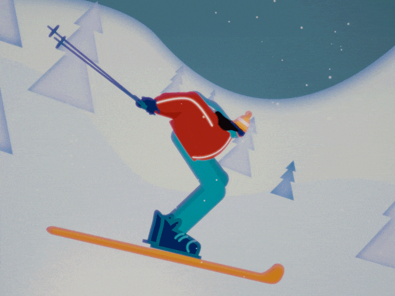 Ski girl or (Me in winter) adobe illustrator adobeaftereffects aftereffects animation cartoon design art fun gif girl motion ski