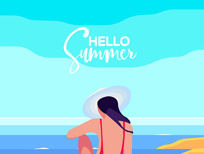 Hello Summer adobe illustrator character design graphic design graphicdesign illustration vector