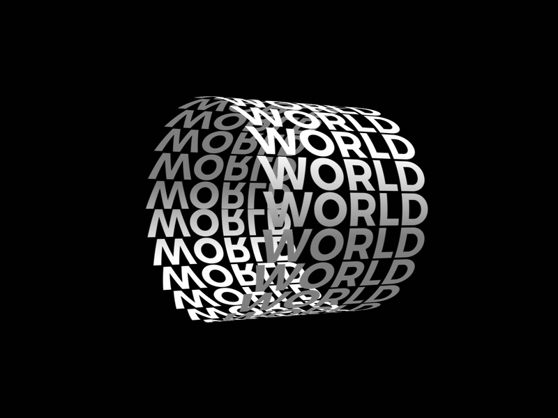 World // motion text