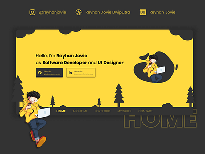 Simple Web Portfolio branding flat illustration illustrator minimal ui web website