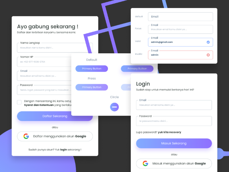 Simple UI Form Kit by Reyhan Jovie Dwiputra on Dribbble