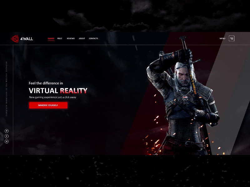 The Witcher 3 Virtual Reality Website Concept animation cdpr cdprojektred design game game design geralt the witcher ui ui ux uidesign ux video game videogame virtual reality virtualreality vr webdesign website witcher