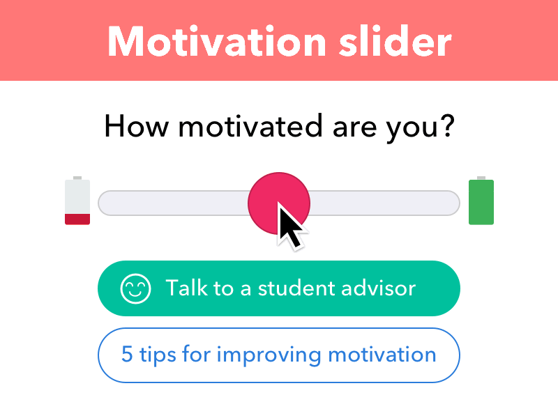 UI: Motivation slider data science motivation slider