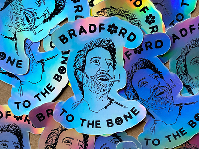 Branding | Bradford to the Bone branding design graphic design holographic logo party print design sticker sticker app