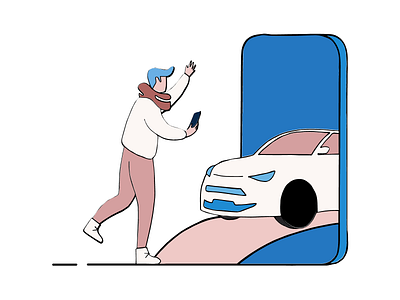 travel by car app car flat illustration taxi travel vocation