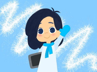 Winter girl design flat girl illustration winter