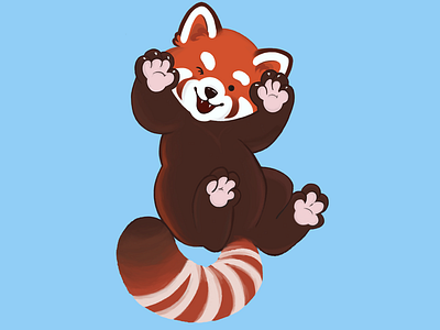 Red panda art design illustration panda red panda