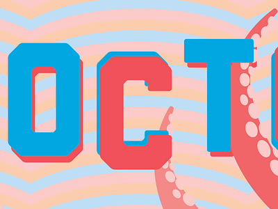 Octorock illustrator liberator ocean octopus pantone quicky tritone typography vector zelda