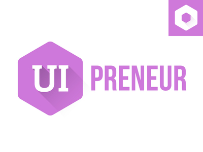 UIP logo bolt hexagon logo long shadow purple ui