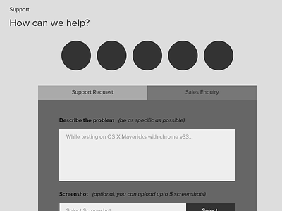 Support Page Wireframe [WIP]