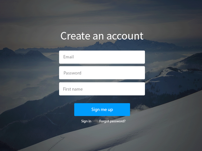 Background-agnostic signup form authentication background browsers form input login osx signup windows