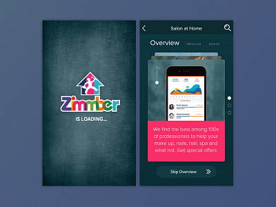Zimmber Overview app cards ios iphone minimal mobile overview services zimmber