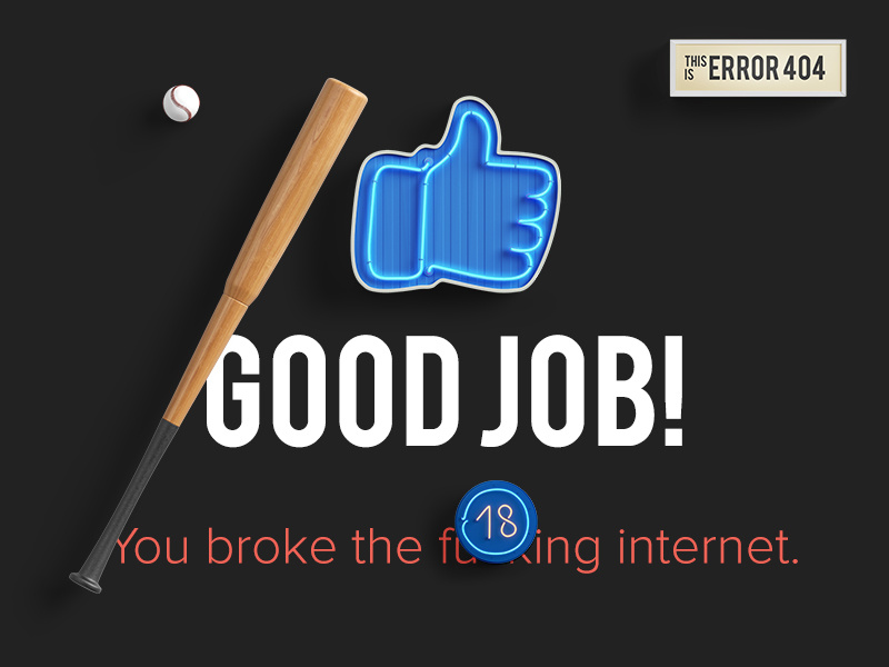 404 - Good Job! cussing portfolio error 404