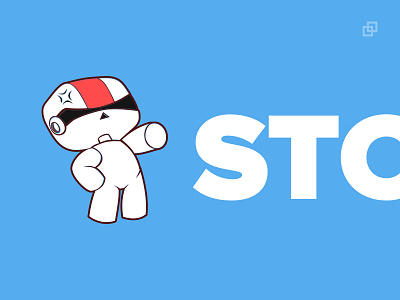 STOP! alert error mascot max shareaholic stop