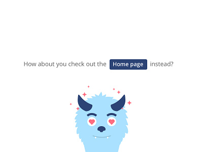 Go back to homepage 404 cute error monster