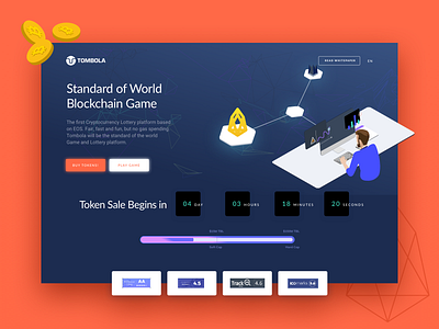 Blockchain Game bitcoin blockchain crypto game gaming header hero illustration landing