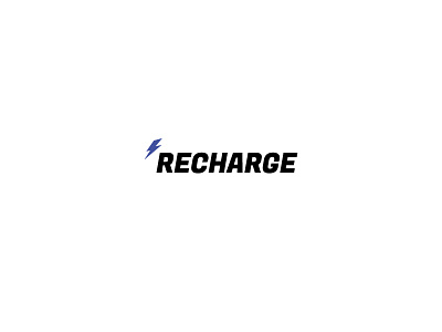 recharge branding charge design lightning logo minimalism recharge thunderbolt typography vector