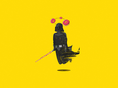 Darth Vader donuts illustration star wars vector yellow