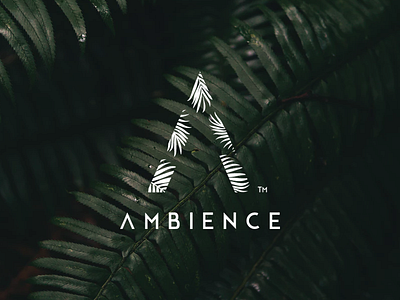 Ambience ambience bar branding design logo logotype lounge minimalism palm tree typography vector