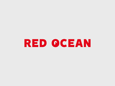 Red Ocean branding design fin logo ocean red red ocean shark typography vector