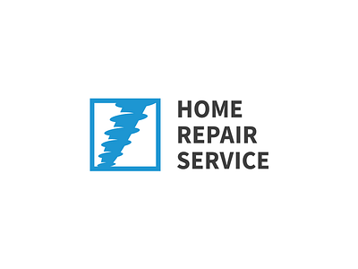 Home Repair Service blue branding logo minimalism repair service vector