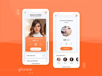 GharPar App Concept beauty app beauty product beauty salon care clean design emotional design mobile app salon app saturated