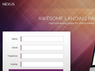 Nexus Landing Page clean design creative illustrator landing page photoshop ux design web design