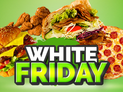 White Friday discount food illustrator photoshop white friday