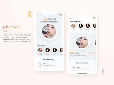 Gharpar Reloaded beauty beauty product clean design concept design creative design creative direction graphic mobile app sketch user interface ux design visual design