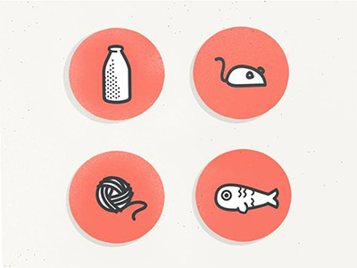 Cat Ephemera cats ephemera firstdribble fish icons infographic milk mouse yarn