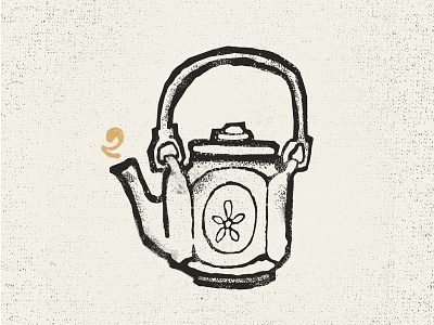 Teapot illustration nostalgia pencil sketch smudgy teapot
