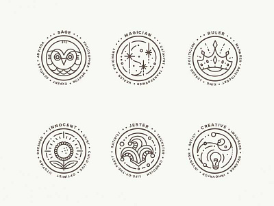 Archetype Icons archetype branding creative icon innocent jester magician ruler sage