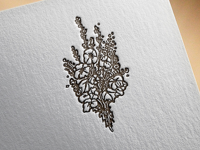 flower bouquet 2 bouquet flowers illustration letterpress