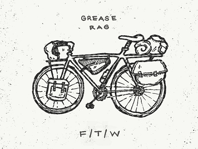 Grease Rag - Bike Camping bike camping doodle illustration ink pen sketch