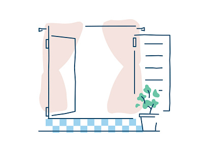 Linework Exploration 3 illustration tile window