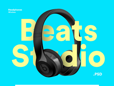 BeatsStudio.Psd .psd design download free download free icons free headphones illustration layout music photoshop shapes share vector wireless